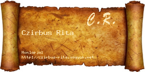 Czirbus Rita névjegykártya